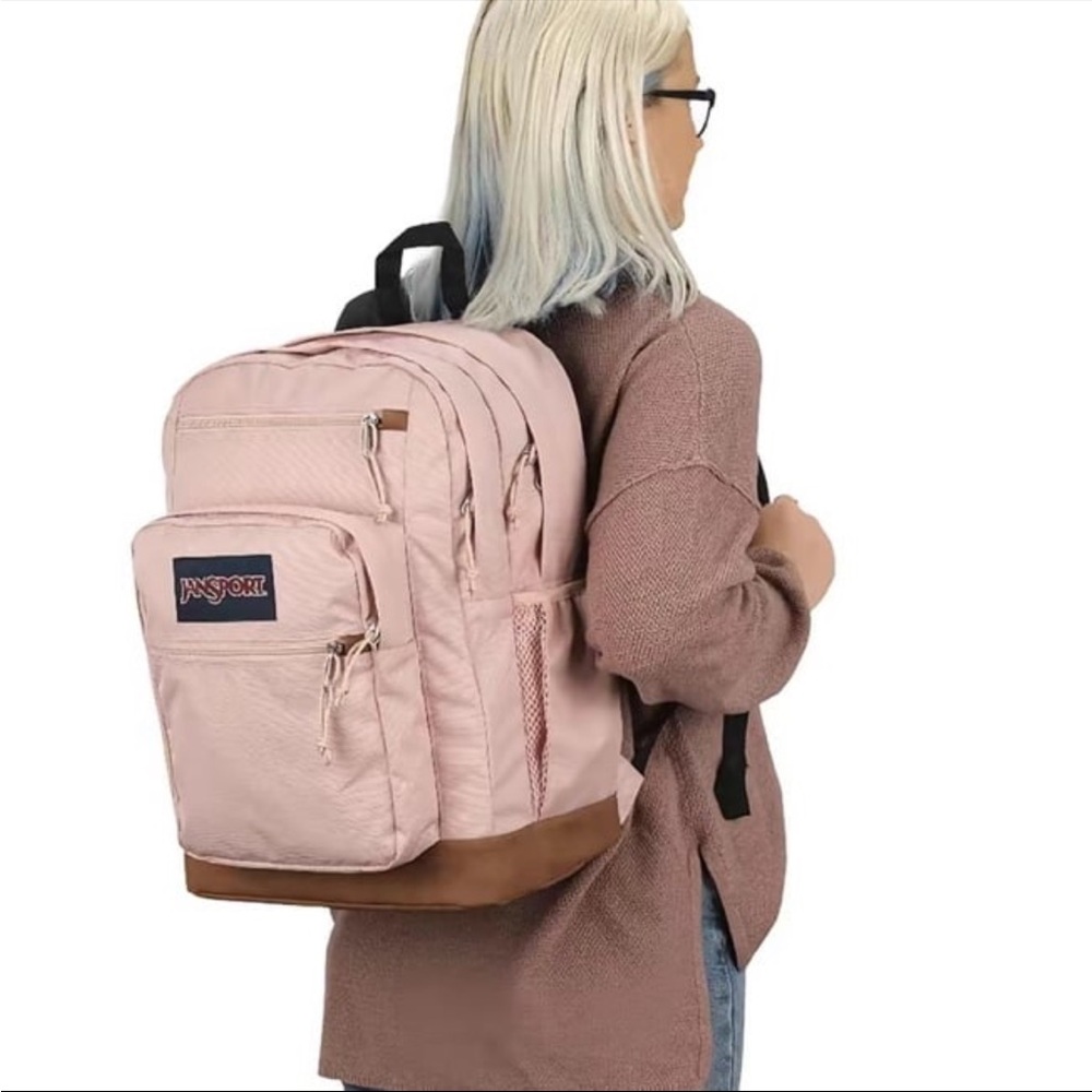Jansport Blush Pink Backpack with Brown Base - Picture 6 of 6